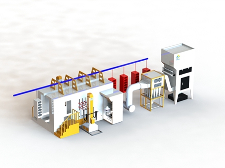 多管小旋風二級回收噴粉房 